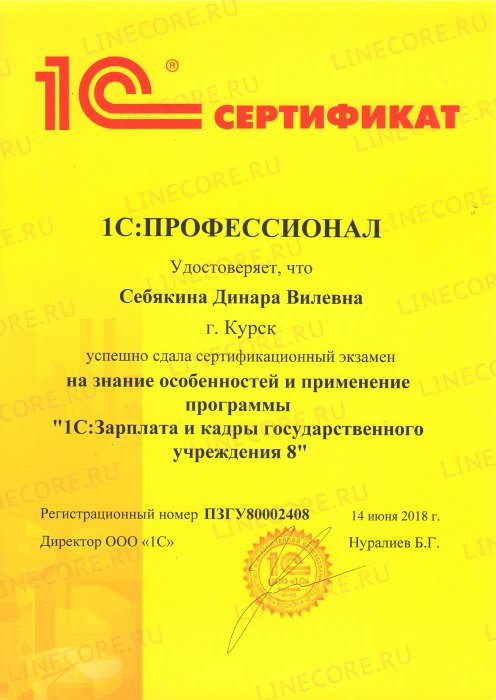 1С:Профессионал. Зарплата и кадры государственного учреждения