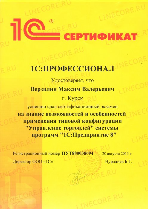 1С:Профессионал. Управление торговлей