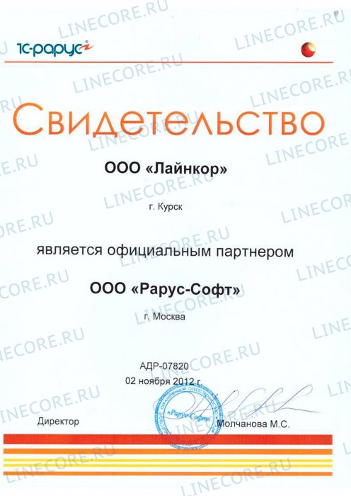 Официальный партнер ООО «Рарус-Софт»