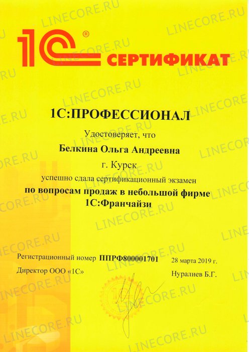 1С:Профессионал по вопросам продаж для начинающего сотрудника небольшой фирмы 1С:Франчайзи