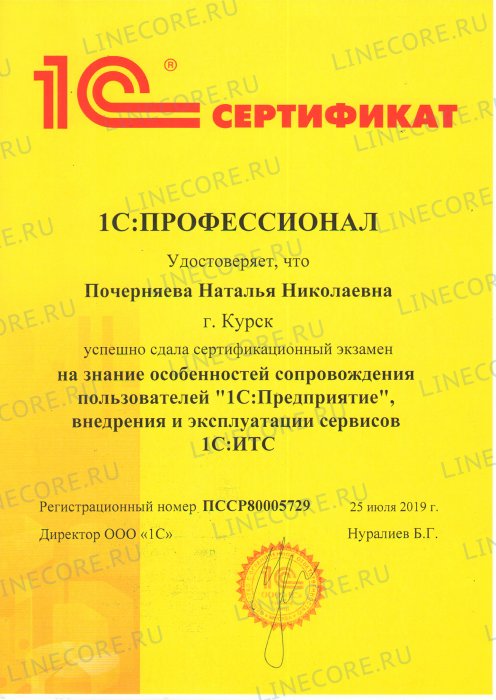 1С:Профессионал. Специалист по сопровождению ИТС